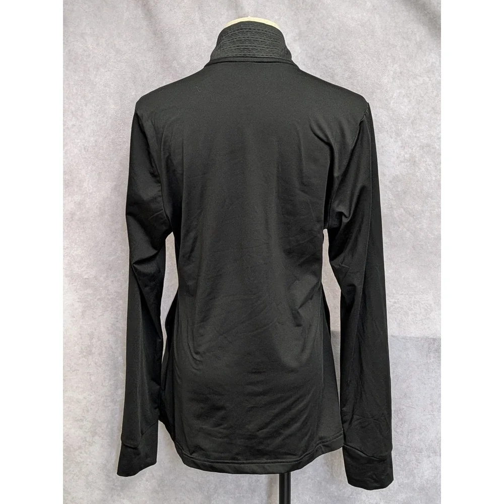 Adidas Golf Womens Full Zip Jacket Black Textured Mock Neck Athletic Size Medium